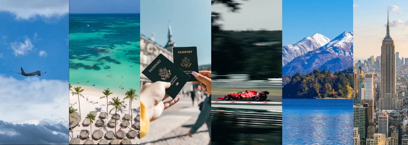Collage de destinos y experiencias Journey